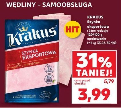Szynka eksportowa Krakus animex promocja w Kaufland