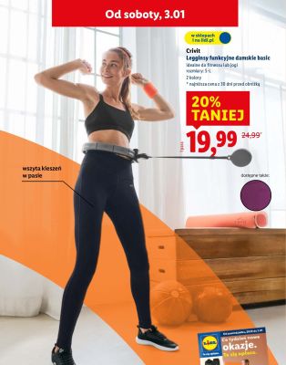 Legginsy funkcyjne damskie basic S-L promocja w Lidl