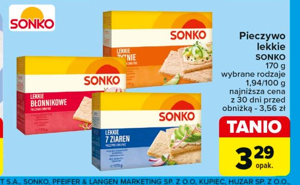 Pieczywo lekkie 7 ziaren Sonko promocja