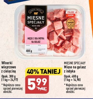Mięso z uda indyka na gulasz Mięsne specjały zawsze świeże (aldi) promocja
