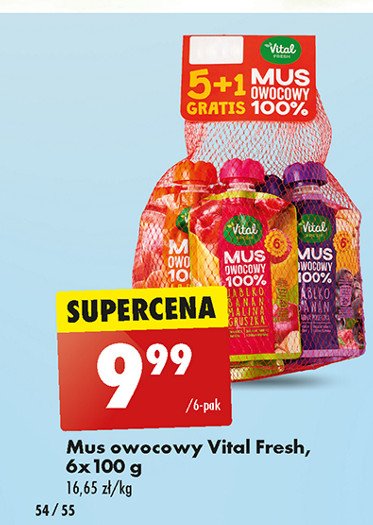 Mus owocowy mix w woreczku Vital fresh promocja