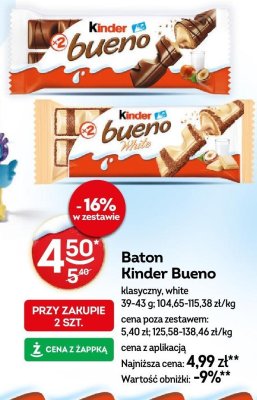 Baton Kinder Bueno klasyczny promocja w Żabka
