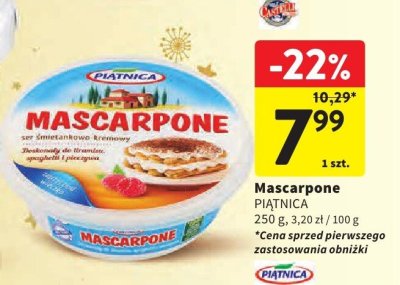 Mascarpone PIĄTNICA promocja w Intermarche