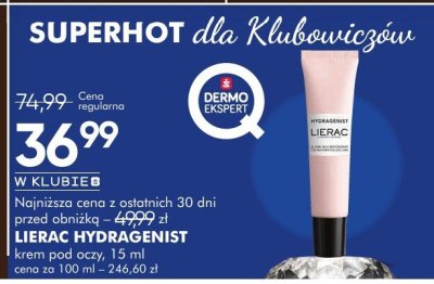 Krem pod oczy Lierac Hydragenist promocja w Super-Pharm