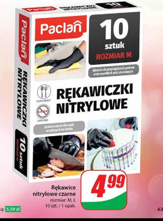 Rękawice nitrylowe rozm. m Paclan practi promocja w Dino