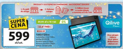 Tablet Qilive 12.6" FHD+ 8/128 GB promocja w Auchan