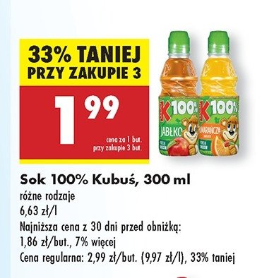 Sok jabłkowy Kubuś 100% sok promocja