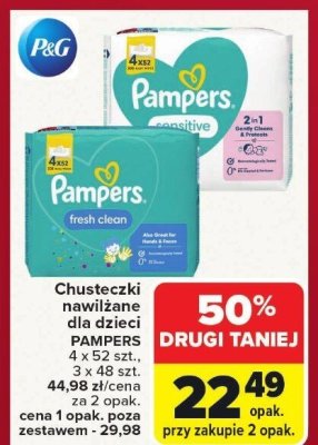 Chusteczki nawilżane dla dzieci Pampers Fresh Clean promocja w Carrefour Market