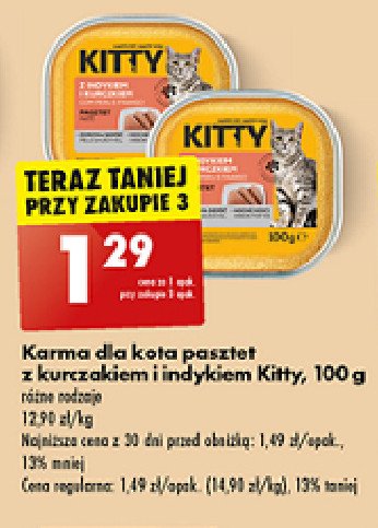 Karma dla kota pasztet z indykiem i kurczakiem Kitty promocja