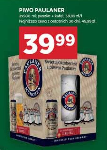 Piwo + kufel Paulaner promocja