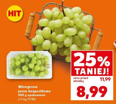 Winogrona jasne bezpestkowe Kaufland promocja w Kaufland