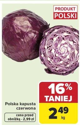 Kapusta czerwona polska Carrefour Market promocja w Carrefour Market