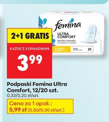 Podpaski Femina Ultra Comfort, 12/20 szt. promocja w Biedronka