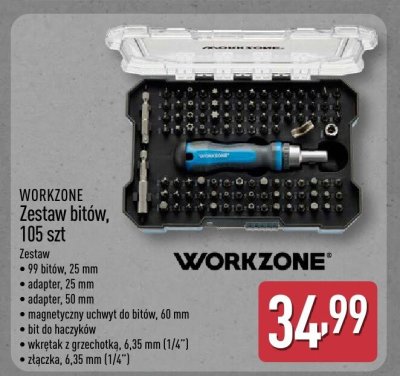 Zestaw bitów 105 szt. WORKZONE promocja w Aldi