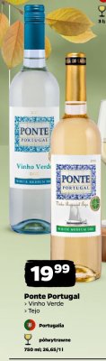 Wino białe Ponte Portugal Vinho Verde  promocja w Netto