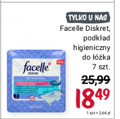 Podkład higieniczny do łóżka Facelle diskret promocja