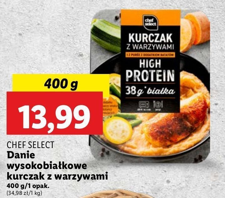 Danie high protein kurczak z warzywami Chef select promocja