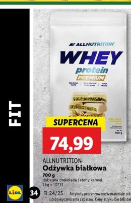Koncentrat białek o smaku dubajskiej czekolady ALLNUTRITION WHEY PROTEIN promocja