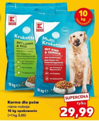 Karma dla psów różne rodzaje Kroketten promocja w Kaufland