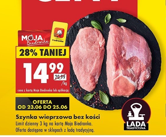 Szynka wieprzowa bez kości promocja w Delikatesy Centrum