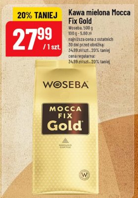 Kawa mielona Mocca Fix Gold Woseba promocja w POLOmarket