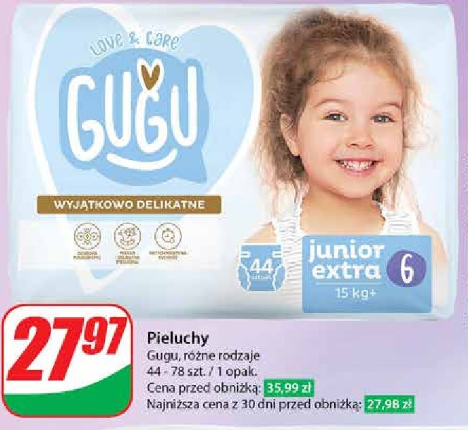 Pieluchy junior extra 6 Gugu classic promocja