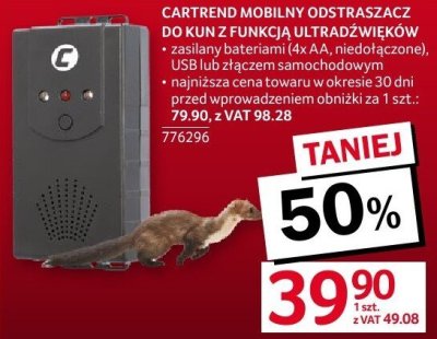 Cartrend mobilny odstraszacz do kun z funkcją ultradźwięków promocja w Selgros
