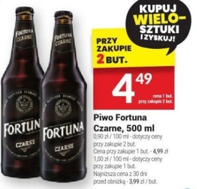 Piwo Fortuna Czarne 500ml promocja w Twój Market