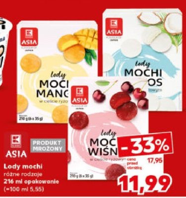 Lody mochi różne rodzaje promocja w Kaufland