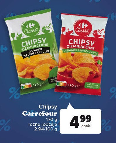 Chipsy o smaku paprykowym Carrefour classic promocja