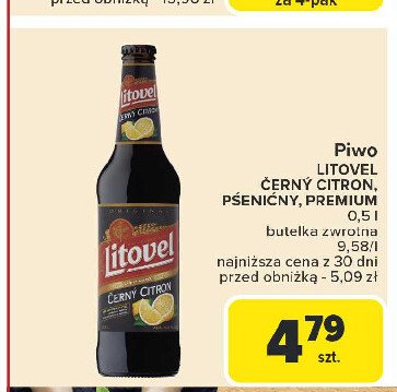 Piwo LITOVEL PSENICNY LEŻAK promocja w Carrefour