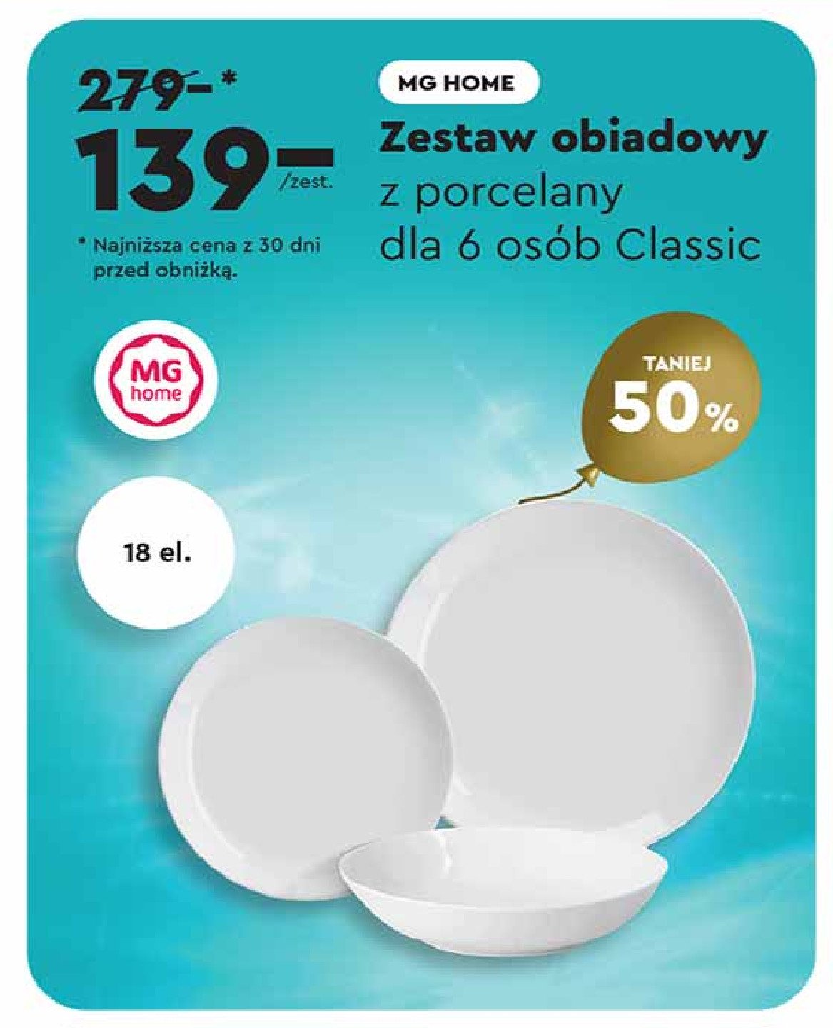 Zestaw obiadowy classic Mg home promocja