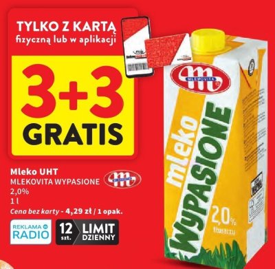Mleko UHT Mlekovita Wypasione 2,0% promocja w Intermarche