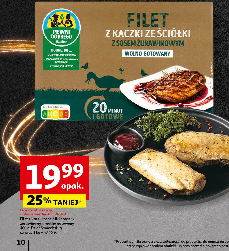 Filet z kaczki ze ściółki z sosem żurawinowym Auchan pewni dobrego promocja w Auchan