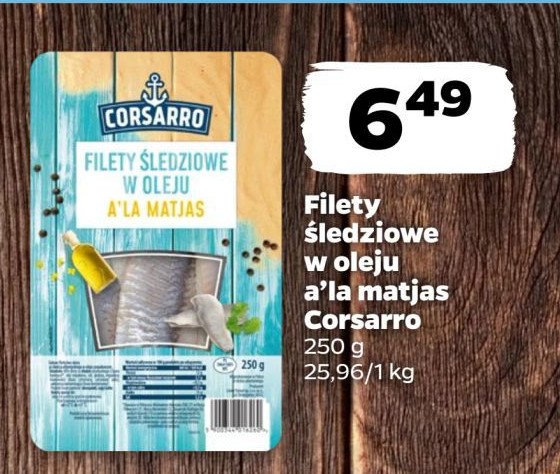 Filety śledziowe w oleju a'la matjas Corsarro promocja