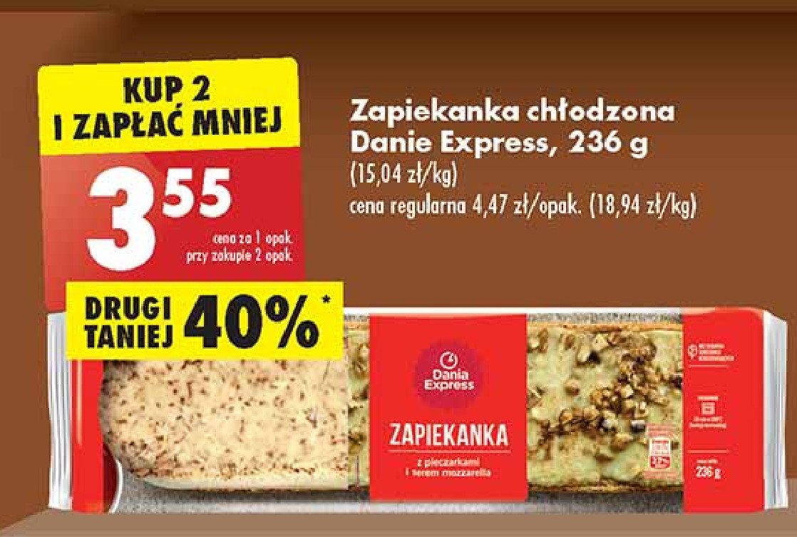 Zapiekanka z pieczarkami i smażonym serem mozzarella Danie express promocje