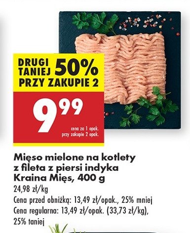 Mięso na kotlety z fileta z piersi indyka Kraina mięs promocja