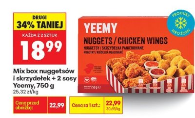 Mix box nuggetsów i skrzydełek + 2 sosy Yeemy, 750 g promocja w Biedronka