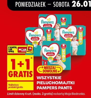 Pieluchomajtki Pampers Pants promocja w Biedronka