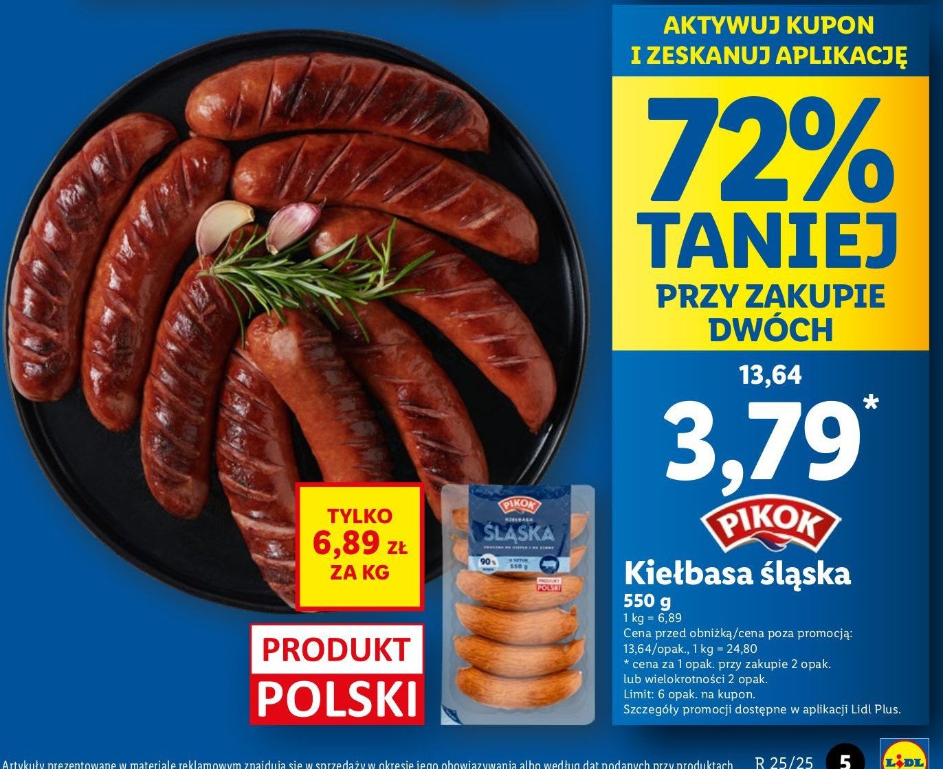 Kiełbasa śląska ekstra Pikok promocja w Lidl