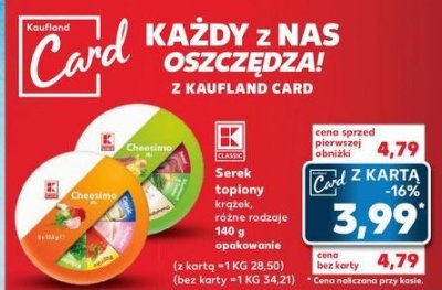 Ser topiony z papryką K-classic cheesimo promocja