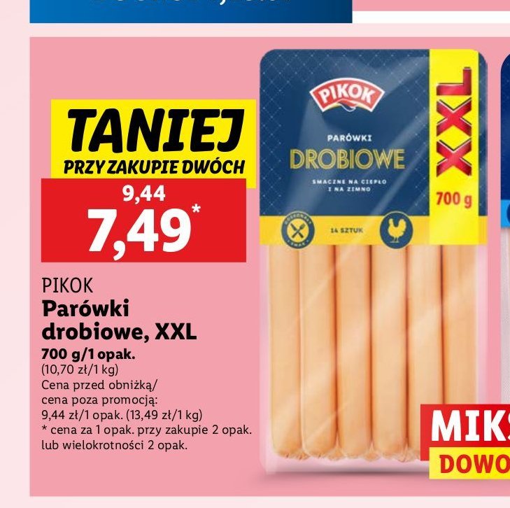 Parówki drobiowe Pikok promocja