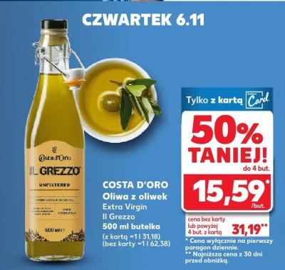Oliwa z oliwek Extra Virgin Il Grezzo 500 ml  promocja w Kaufland