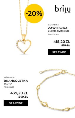 Zawieszka złoto, cyrkonie promocja w Briju
