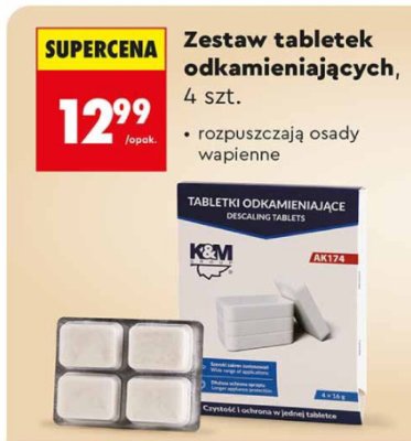 Tabletki odkamieniające K&M, 4 szt. promocja w Biedronka