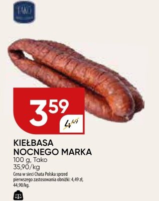 Kiełbasa nocnego marka Tako promocja w Chata Polska