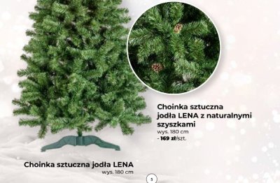 Choinka sztuczna jodła LENA z naturalnymi szyszkami wys. 180 cm promocja