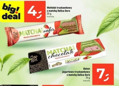 Wafelek truskawkowy z matcha Delica Dore promocja w Dealz