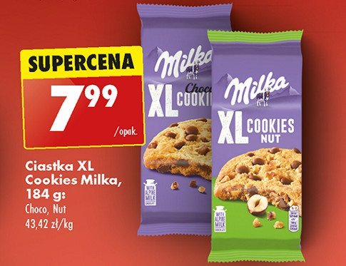 Ciastka orzechowe Milka xl cookies promocja