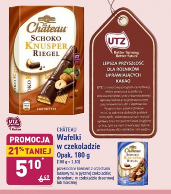 Wafelki w czekoladzie deserowej Chateau Chateau (aldi) promocja